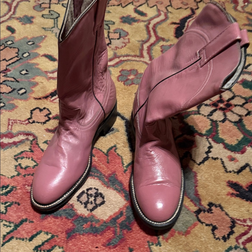 Women's Pink Leather Boot
